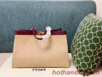 FendiXTote houndstooth wool shopper with FF embroidery 8BH374A Beige