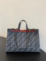 FendiXTote houndstooth wool shopper with FF embroidery 8BH374A gray