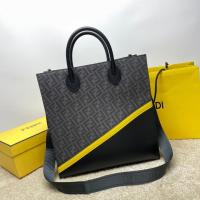 FendiXFRGMT brown FF fabric bag Shopper F7678 black