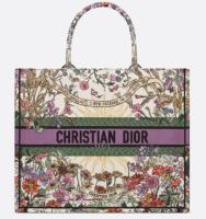 Large Dior Book Tote Ecru Multicolor Dior 4 Saisons Ete Soleil Embroidery M1286ZEBH