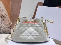 MEDIUM DIOR AMMI BAG Sand white Supple Macrocannage Lambskin M22566F