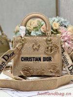 MEDIUM DIOR OR LADY D LITE BAG M0565OIAU Natural