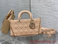 MEDIUM LADY D JOY BAG Patent Cannage Calfskin M0540ON PINK