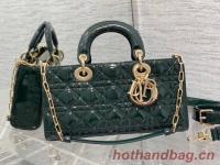 MEDIUM LADY D JOY BAG Patent Cannage Calfskin M0540ON blackish green