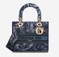 MEDIUM LADY D LITE BAG Blue Dior Roses Embroidery M0565ORVG