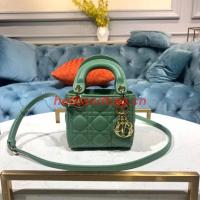 MICRO LADY DIOR BAG Scarlet Cannage Lambskin S0856O green