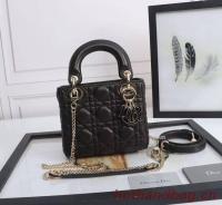 MINI LADY DIOR BAG Lambskin M0566OE black&gold