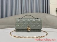 MISS DIOR MINI BAG Patent Cannage Calfskin S0980O gray