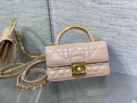 Mini Dior Ange Bag pink Macrocannage Calfskin M4401U