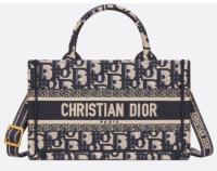 Mini Dior Book Tote Blue Dior Oblique Embroidery S5573C