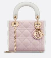 Mini Lady Dior Bag Two Tone Latte and Powder Pink Cannage Lambskin M0505ONI