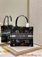 SMALL DIOR BOOK TOTE Black Multicolor Dior Pixel Zodiac Embroidery M1265ZRTY
