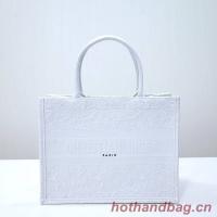 SMALL DIOR BOOK TOTE Embroidery C1287 34 white