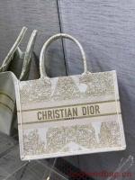 SMALL DIOR BOOK TOTE Embroidery C1287 7 cream