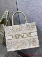 SMALL DIOR BOOK TOTE Embroidery C1287 8 cream