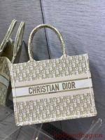SMALL DIOR BOOK TOTE Embroidery C1287 9 cream