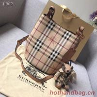 BURBERRY Banner small vintage check and leather tote Bag 1581 brown BURBERRY Banner small vintage check and leather tote Bag 1581 brown