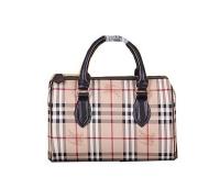 Burberry Medium Haymarket Check Bowling Bag 7903 Brown Burberry Medium Haymarket Check Bowling Bag 7903 Brown