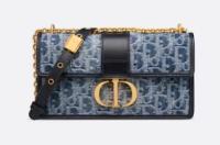 DIOR 30 Montaigne East West Bag with Chain Blue Denim Dior Oblique Jacquard M9334UDC DIOR 30 Montaigne East West Bag with Chain Blue Denim Dior Oblique Jacquard M9334UDC