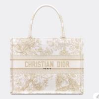 MEDIUM DIOR BOOK TOTE Dior Jardin dHiver Embroidery with Gold Tone Metallic Thread M1296Z MEDIUM DIOR BOOK TOTE Dior Jardin dHiver Embroidery with Gold Tone Metallic Thread M1296Z