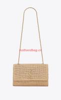 SAINT LAUREN KATE 99 CHAIN BAG IN RAFFIA Y685384 apricot