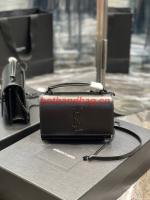 SAINT LAUREN SUNSET CHAIN WALLET IN SMOOTH LEATHER A533026 black