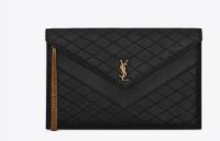 SAINT LAURENT GABY DOUBLE FLAP CHAIN POUCH IN LAMBSKIN 6855961 black