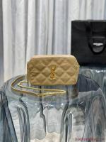 SAINT LAURENT MONOGRAM CHAIN WALLET IN LEATHER 655941 BEIGE