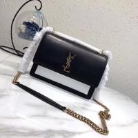 SAINT LAURENT Monogram Sunset medium leather cross body bag 8001 Black&white