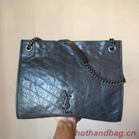 SAINT LAURENT NIKI MEDIUM SHOPPING BAG IN CRINKLED VINTAGE LEATHER 5814 Dark Gray