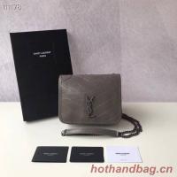 SAINT LAURENT Niki Mini leather shoulder bag 03743 grey