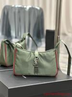 SAINT LAURENT Nylon Shoulder Bag Y988228 green