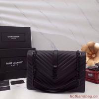 SAINT LAURENT leather shoulder bag 392745 black&Black toned hardware