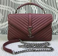 Saint Laurent Classic Monogramme Goat Leather Flap Bag Y392737 Burgundy