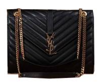 Saint Laurent Classic Monogramme Original Leather Flap Bag Y5480 Black