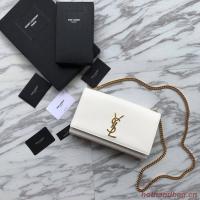 Saint Laurent mini Monogramme Cross body Shoulder Bag 326076 white