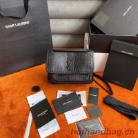 YSL NIKI BABY IN CROCODILE EMBOSSED LEATHER 533037 black