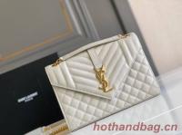 Yves Saint Laurent Calfskin Leather 487206 white&gold