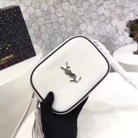 Yves Saint Laurent Calfskin Leather Shoulder Bag 5804 White