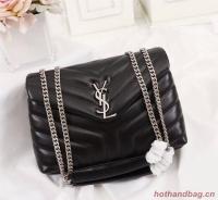 Yves Saint Laurent Calfskin Leather Tote Bag 464678 Black
