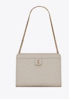 Yves Saint Laurent VICTOIRE BABY CLUTCH IN LEATHER Y357361 cream