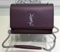 Yves Saint Laurent Cross body Shoulder Bag Y13927 Purple