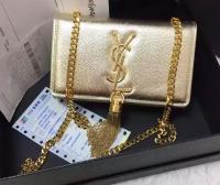 Yves Saint Laurent Cross body Shoulder Bag Y9012 Gold