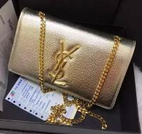 Yves Saint Laurent Cross body Shoulder Bag Y9014 Gold