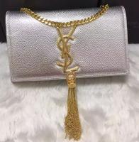 Yves Saint Laurent Cross body Shoulder Bag Y9014 Silver