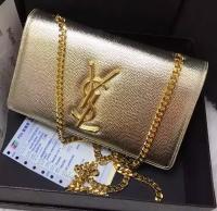 Yves Saint Laurent Cross body Shoulder Bag Y9015 Gold