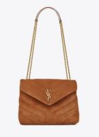 Yves Saint Laurent LOULOU MEDIUM BAG IN Y QUILTED SUEDE Y94699 CINNAMON