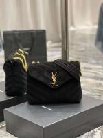 Yves Saint Laurent LOULOU MEDIUM BAG IN Y QUILTED SUEDE Y94699 black