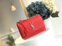 Yves Saint Laurent Leather Cross body Shoulder Bag Y8005 Red