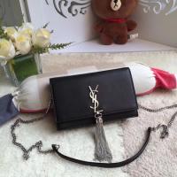 Yves Saint Laurent Leather Cross body Shoulder Bag Y8011 Black